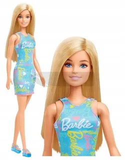 Классическая кукла Барби, блондинка в синем платье HGM59