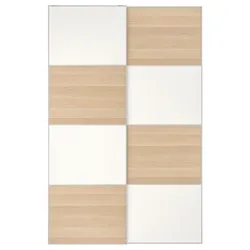 IKEA MEHAMN(094.397.70) Розсувні двері, 2 сторони/ дуб білий вітражний, скло прозоре, білий