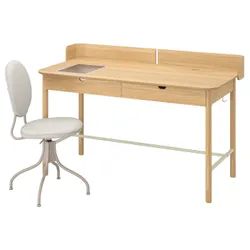 IKEA RIDSPÖ / BJÖRKBERGET(195.028.17) стол и стул, бежевый дуб