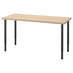 IKEA LAGKAPTEN / OLOV(894.172.60) стол письменный, под белый/черный мореный дуб