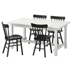 IKEA NORDVIKEN / NORRARYD(693.051.74) стол и 4 стула, белый черный