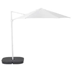 IKEA HÖGÖN(193.210.01) зонт, висячий с основанием, белый/сварто темно-серый