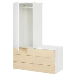 IKEA PLATSA(895.014.28) шкаф с 1 дверью и 6 ящиками, белый Kalbåden/яркий эффект сосны FONNES белый
