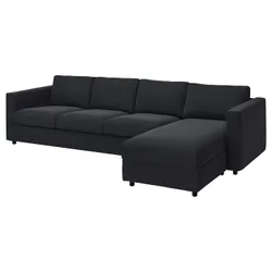 IKEA VIMLE (893.995.34) 4-місний диван з шезлонгом, Саксемара чорно-блакитна