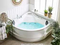 Угловая ванна Whirlpool Монако со светодиодной подсветкой белая 1450 x 1450 мм Ванна с Bluetooth-динамиком