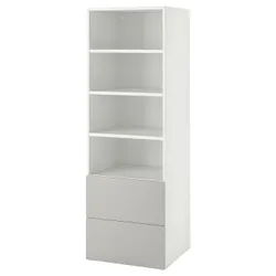 IKEA SMÅSTAD / PLATSA(994.832.83) стойка, белый серый / с 2 ящиками