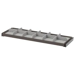 IKEA KOMPLEMENT(894.369.80) висувна полиця з перегородкою, темно-сірий/світло-сірий