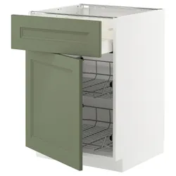 IKEA METOD / MAXIMERA(595.187.03) Шафа STJ/Кошик DR/SZUF/DOWER, Biały/axstad gria -green