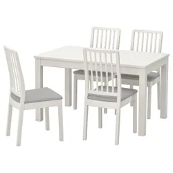 IKEA LANEBERG / EKEDALEN(893.047.91) стол и 4 стула, белый / белый светло-серый