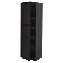 IKEA METOD(694.574.31) высокий шкаф/полки, черный/Lerhyttan черная морилка