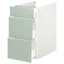 IKEA ENHET(994.967.80) нижний шкаф/3 ящика, белый/бледный серо-зеленый