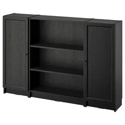 IKEA BILLY / OXBERG(794.835.90) комбінація полиць із дверцятами, чорна імітація дуб