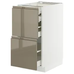 IKEA METOD / MAXIMERA(195.772.09) STJ 2FR/2N/WED/W., белый/voxtorp Gloss Dark -Brown
