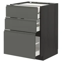 IKEA METOD / MAXIMERA(993.099.10) sz stj 3fr / 2n / wed / w szu, чорний / Voxtorp темно-сірий