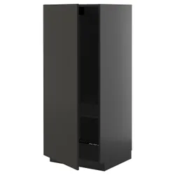 IKEA METOD(095.899.05) Высокий шкаф/полки, Czarnoszary/Nickebo Matte Anthracite