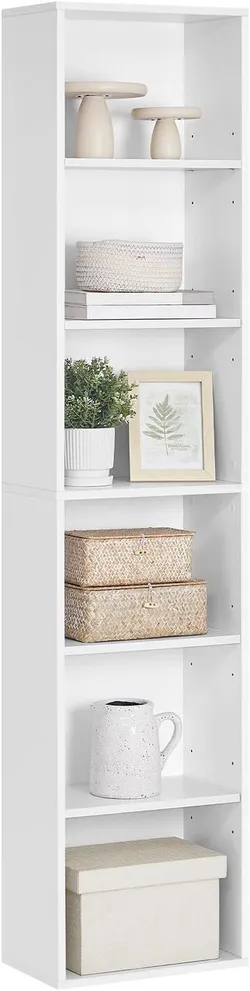 VASAGLE Книжный шкаф, 6-ярусная полка, 40 x 24 x 178,5 см | Открытая полка для гостиной, домашнего офиса, столовой, структурный