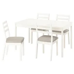 IKEA TONSTAD / TONSTAD(196.123.78) Стіл та 4 стільці, Кремовий/кремовий легкий бежевий фридне