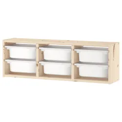IKEA TROFAST(491.023.04) Стенной шкаф, сосна светлая беленая / белый