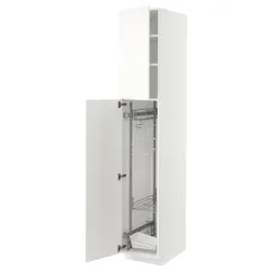 IKEA METOD(595.073.42) високий/госп. шафа, білий/Вальстена білий