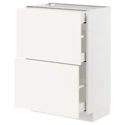 IKEA METOD / MAXIMERA(095.072.26) підстава шафи 2fr/3szu, білий/Вальстена білий