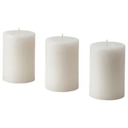 IKEA ADLAD (005.023.13) блочная ароматическая свеча, Скандинавские леса / белый