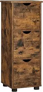 VASAGLE Узкий шкаф для ванной комнаты с 3 ящиками, 30 x 30 x 80 см | Комод, шкаф для хранения, ванная, гостиная, спальня, кухня,