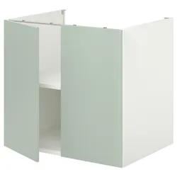 IKEA ENHET(894.967.90) нижний шкаф с полкой/дверью, белый/бледный серо-зеленый