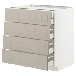 IKEA METOD / MAXIMERA(294.080.65) sza stj 4fr / 2n / 3wd, білий / Stensund beige