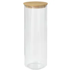 IKEA EKLATANT(304.190.58) банка с крышкой, Бесцветное стекло/бамбук