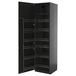 IKEA METOD(395.882.35) Високий шафа з висувною коморою, Чарнозарій/upplöv матовий антрацит