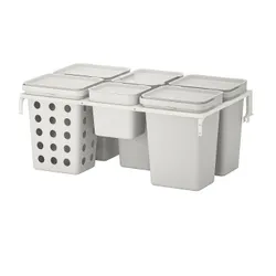 IKEA HÅLLBAR(093.096.98) раствор для сортировки мусора, для вентилируемых кухонных ящиков МЕТОД/светло-серый