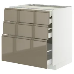 IKEA METOD / MAXIMERA(095.767.43) STJ 3FR/2N/WED/W., белый/voxtorp Gloss Dark -Brown