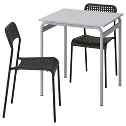 IKEA GRÅSALA / ADDE(994.972.56) стіл і 2 стільці, сірий сірий/чорний