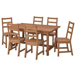 IKEA NORDVIKEN / NORDVIKEN(993.998.78) стол и 6 стульев, пятно патины / пятно патины
