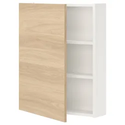 IKEA ENHET(493.236.64) 2 полиці / дверна підвісна шафа, білий/імітація дуб