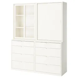 IKEA TONSTAD(595.478.85) комбинация с ящиками, крем/стекло