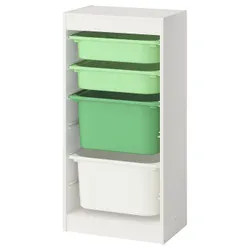 IKEA TROFAST(595.751.85) Полка с контейнерами, Белый светло -зеленый/ярко -зеленый белый