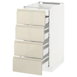 IKEA METOD / MAXIMERA(691.428.94) sz stj 4fr / 2n / 3wd, білий / Voxtorp глянцевий світло-бежевий