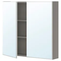 IKEA ENHET(393.236.74) шкаф с зеркалом и дверью, серый