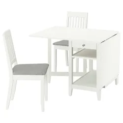 IKEA NÄSINGE / NÄSINGE(795.969.45) Стіл та 2 стільці, Стол із опущеним верхом/білим бежевим бежевим бежевим