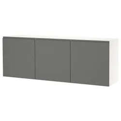 IKEA BESTÅ(194.218.02) сочетание навесных шкафов, белый / Вестервикен темно-серый