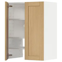IKEA METOD(295.093.90) шкаф с вытяжкой и полкой/дверью, белый/Дуб Форсбака