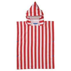 IKEA SKOGSSALLAT(306.113.77) Капюшон купает пончо, красный/белый/полосатый