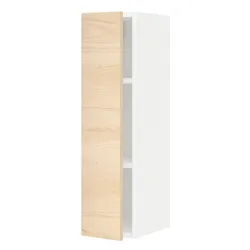 IKEA METOD(194.616.85) навесной шкаф с полками, белый / светлый ясень Аскерсунд узор