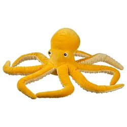 IKEA BLÅVINGAD(205.221.07) плюшевая игрушка, осьминог/желтый