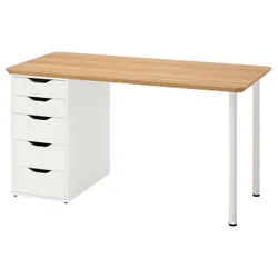 IKEA ANFALLARE / ALEX(594.177.42) стол письменный, бамбук / белый
