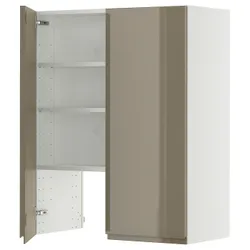 IKEA METOD(595.767.69) Капюшон -шкаф с полкой/дверью, белый/voxtorp Gloss Dark -Brown