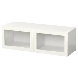 IKEA BESTÅ(990.476.59) сайт, белый / Синдвик белый прозрачное стекло