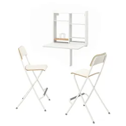 IKEA NORBERG / FRANKLIN(694.816.95) стол и 2 стула, белый / белый