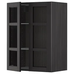 IKEA METOD(694.644.79) половина / 2 стеклянная дверь, черный / Lerhyttan черная морилка